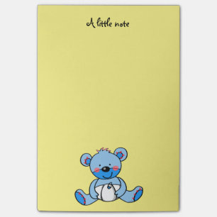 niedlicher blauer Teddybär Post-it Klebezettel