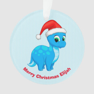 Niedlicher blaues Baby-Dinosaurier mit Ornament