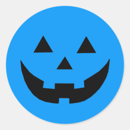 Niedlicher Blaukürbis Kürbislaterne Autismus Bewus Runder Aufkleber