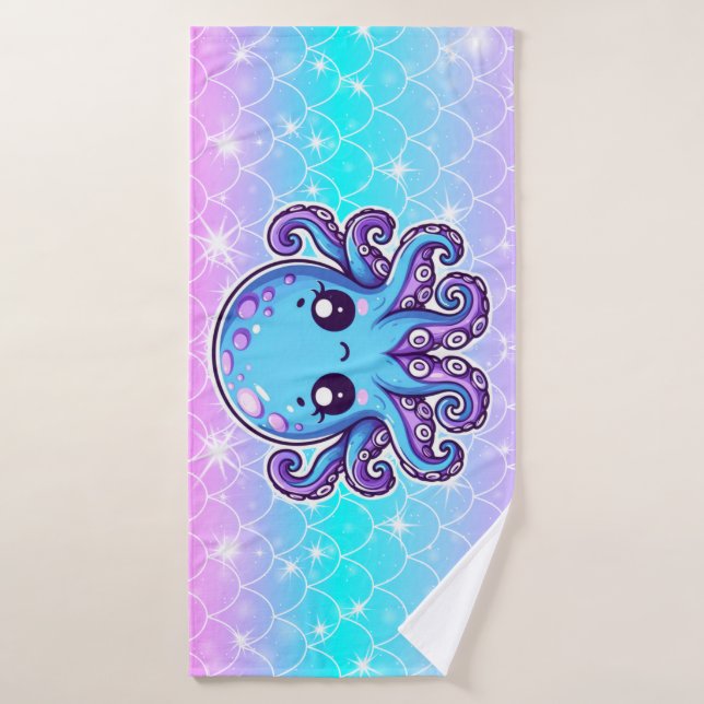 Niedlicher Blauoktopus Badehandtuch (Badehandtuch)