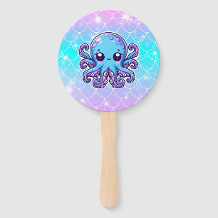 Niedlicher Blauoktopus Fächer
