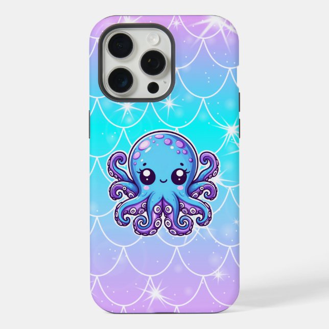 Niedlicher Blauoktopus iPhone Hülle (Rückseite)