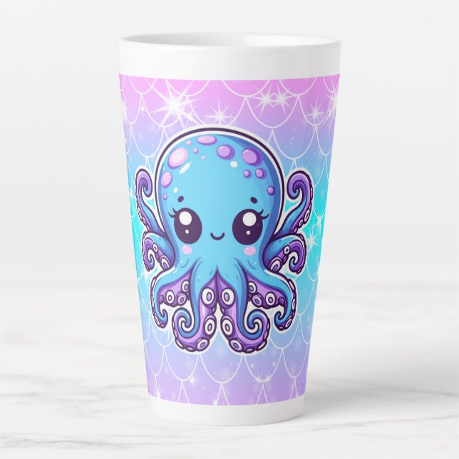 Niedlicher Blauoktopus Milchtasse (Vorderseite)