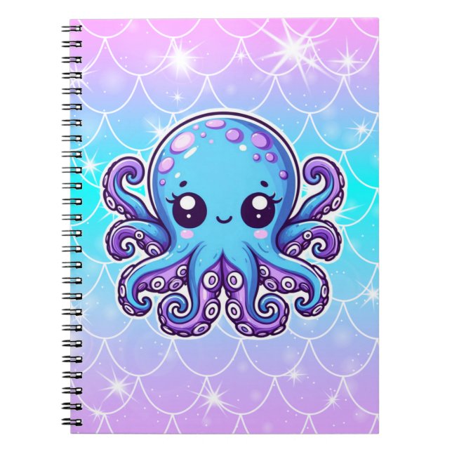 Niedlicher Blauoktopus Notizblock (Vorderseite)