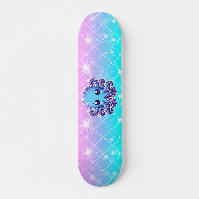 Niedlicher Blauoktopus Skateboard (Vorne)
