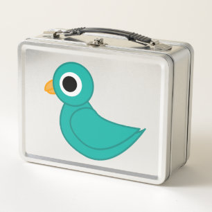 Niedlicher Blauvogel Metall Brotdose