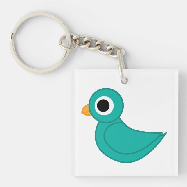 Niedlicher Blauvogel Schlüsselanhänger (Vorderseite)