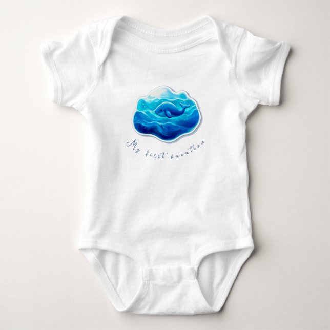 Niedlicher Blauwal Baby Strampler (Vorderseite)