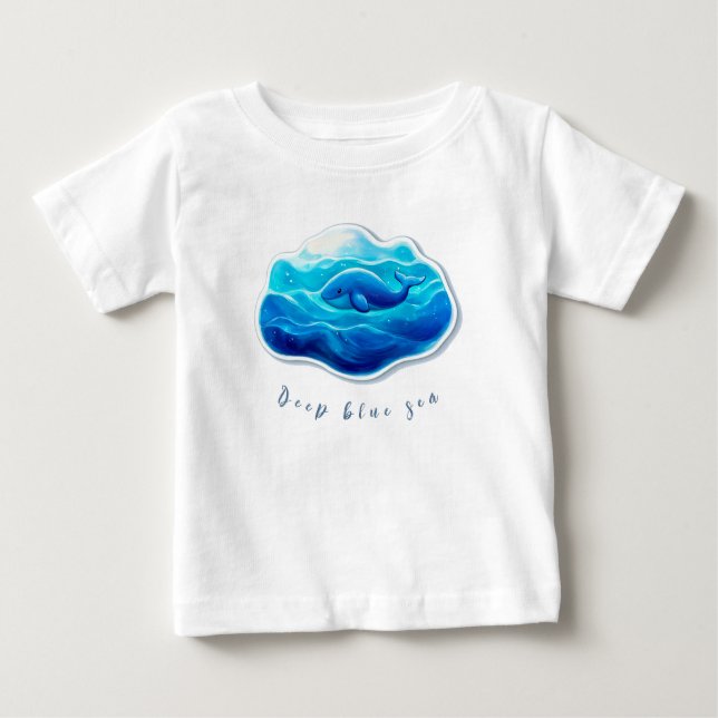 Niedlicher Blauwal Baby T-shirt (Vorderseite)