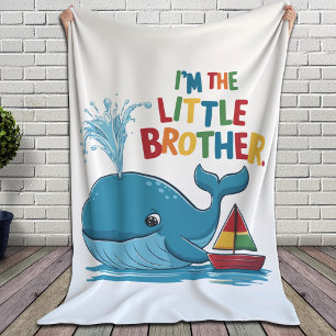 Niedlicher Blauwal - Ich bin der kleine Bruder Fleecedecke