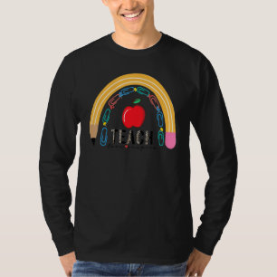 Niedlicher Bleistift-Regenbogen Teach Liebe Inspir T-Shirt