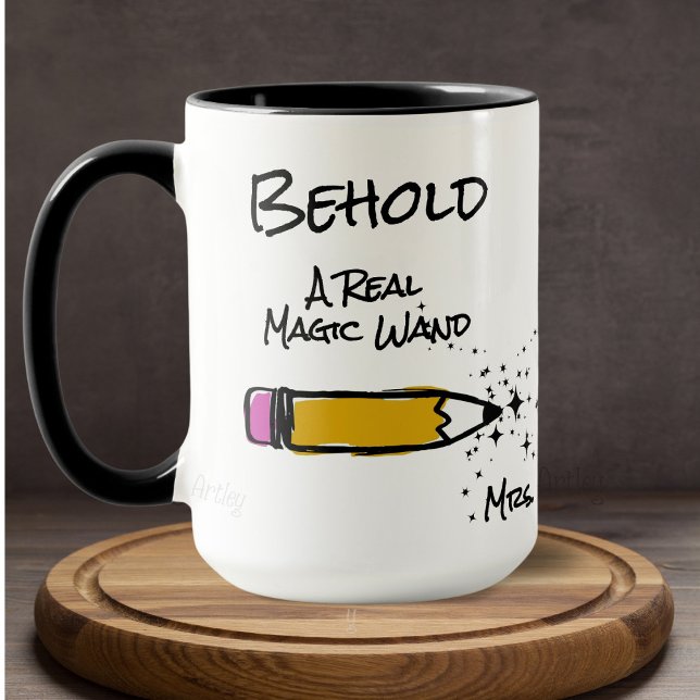 Niedlicher Bleistift-Zauberstab-Individuelle Name- Tasse (Von Creator hochgeladen)