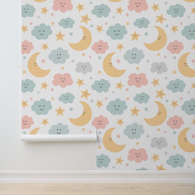 Niedlicher Blick in das Himmelsmuster Tapete (Anwendung)