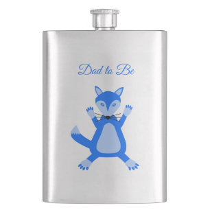 Niedlicher Blue Baby Boy Fox Benutzerdefinierter V Flachmann