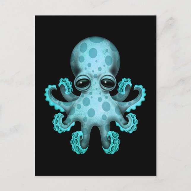 Niedlicher Blue Baby Octopus Postkarte (Vorderseite)