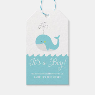 Niedlicher Blue Baby Whale Es ist ein Boy Baby Sho Geschenkanhänger
