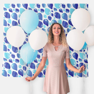 Niedlicher Blue Balloon Muster Baby Dusche Hinterg Wandteppich