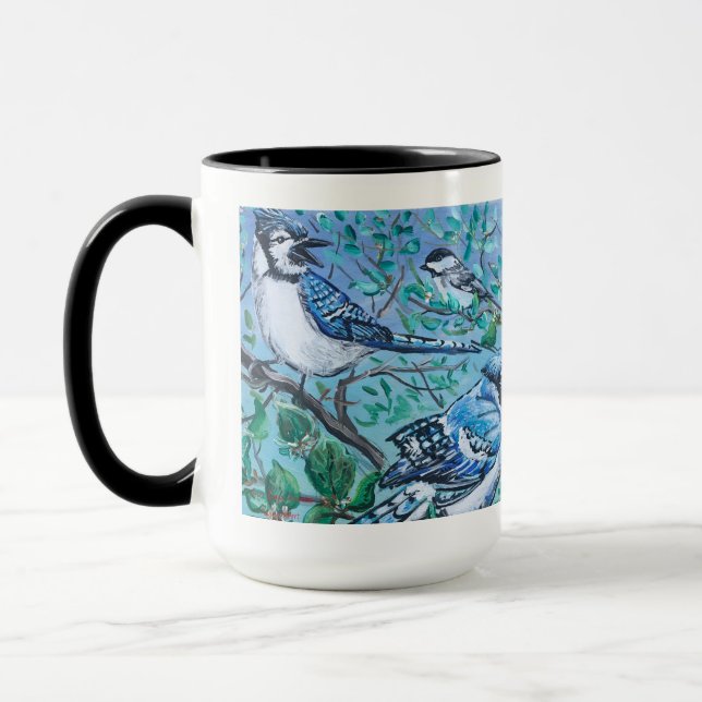 Niedlicher Blue Bird Kunstwerk Knochen China Tasse (Links)