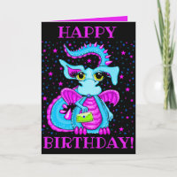 Niedlicher Blue Dragon Cartoon Personalisiert Gebu