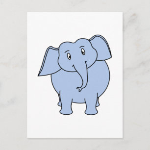 Niedlicher Blue Elephant Cartoon. Postkarte