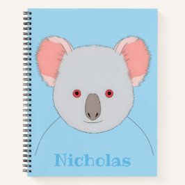 Niedlicher Blue Koala Bär Personalisiert Notizbuch