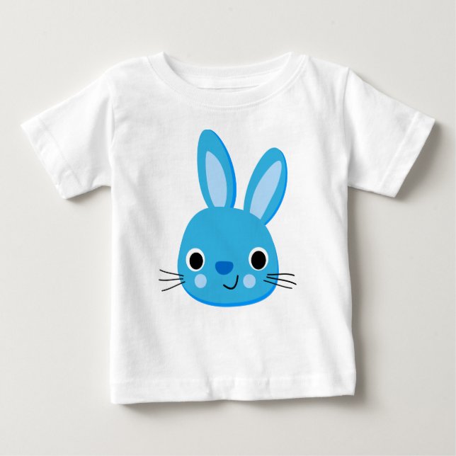 Niedlicher Blue Rabbit Baby Boy T - Shirt (Vorderseite)