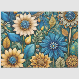 Niedlicher Blue Sunflower Garden Abstrakter Art De Seidenpapier