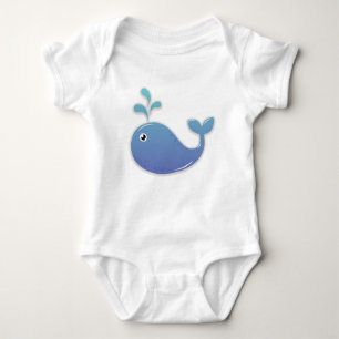 Niedlicher Blue Whale Säugling Bodysuit Baby Strampler