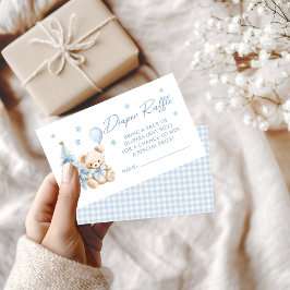 Niedlicher Blue Winter Teddy Bear Baby Boy Diaper  Begleitkarte