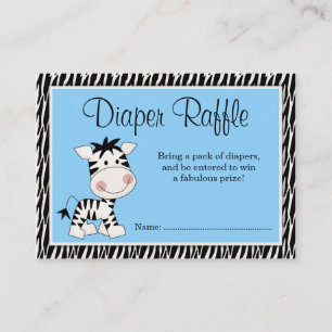 Niedlicher Blue Zebra Baby Duschdichter Raffel Begleitkarte