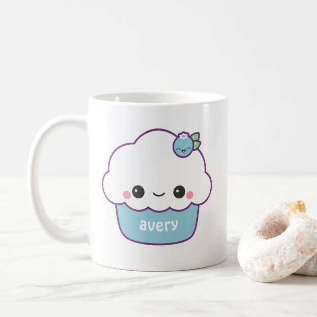 Niedlicher Blueberry Kaffeetasse (Mit Donut)