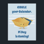 Niedlicher Blueberry Pie Pi Day Postkarte<br><div class="desc">Postcard mit einer lächelnden,  fast vollständigen Blueberry Pie Cartoon Illustration. Die Zahlen für Pi sind für mehrere Dezimalstellen sichtbar. Diese Postkarte lasse jedem zu wissen,  dass Pi Day kommt. Geben Sie den Leuten Zeit,  sich ihren Lieblings-Rechner zu schnappen,  ein paar zusätzliche Mehl zu kaufen und das perfekte Tortenrezept auszuwählen.</div>