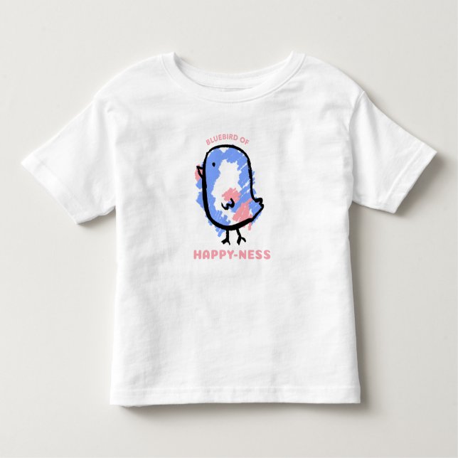 Niedlicher Bluebird-Cartoon Kleinkind T-shirt (Vorderseite)