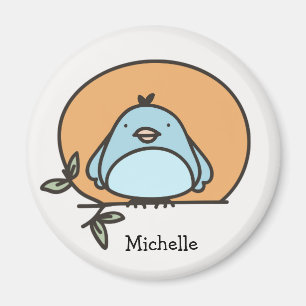 Niedlicher Bluebird-Illustrationsname Personalisie Magnet