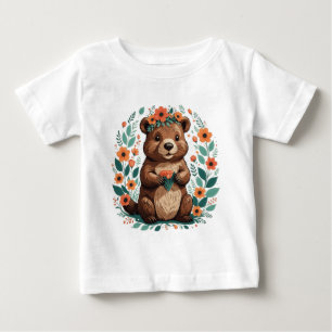 Niedlicher Blumenbiber Baby T-shirt