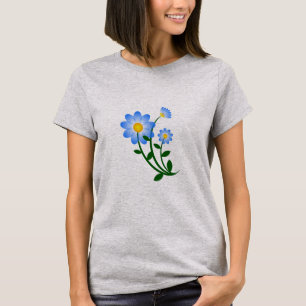 Niedlicher Blumenblauer Frühling Blume T - Shirt