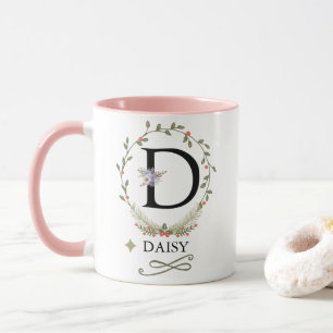 Niedlicher Blumenbrief D Monogramm Tasse