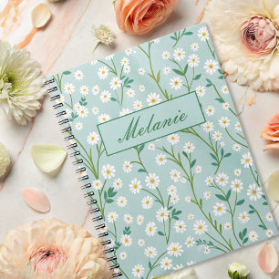 Niedlicher Blumenfrühling Daisy Green Personalisie Notizblock