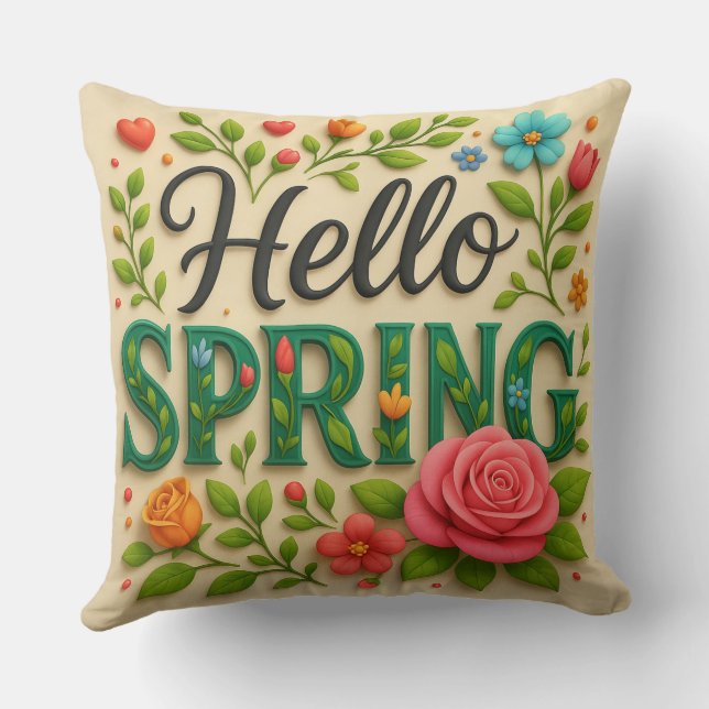 Niedlicher Blumenfrühling Kissen (Rückseite)
