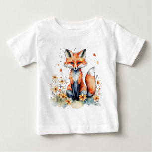 Niedlicher Blumenfuchs Baby T-shirt