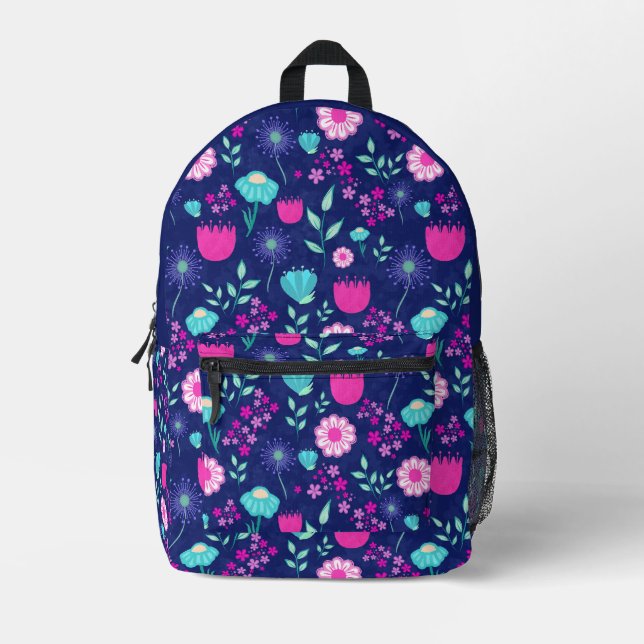 Niedlicher Blumenhintergrund Bedruckter Rucksack (Vorderseite)