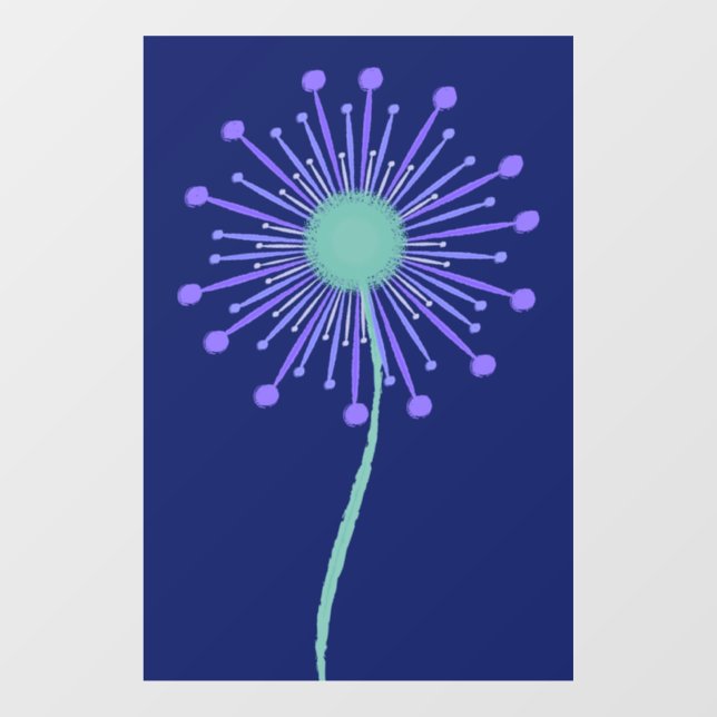 Niedlicher Blumenhintergrund Fensteraufkleber (Blatt)