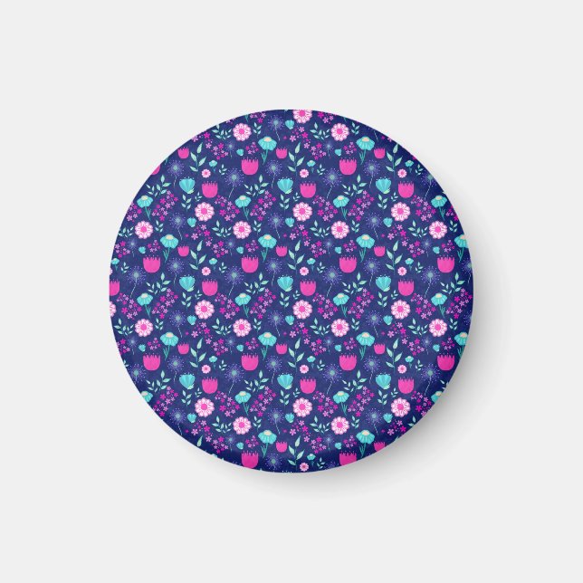 Niedlicher Blumenhintergrund Magnet (Vorne)