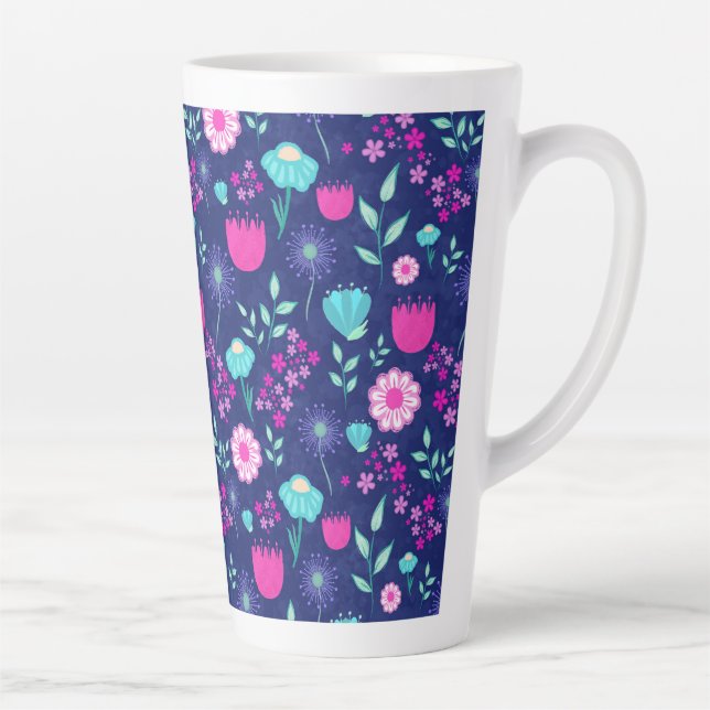 Niedlicher Blumenhintergrund Milchtasse (Rechts)