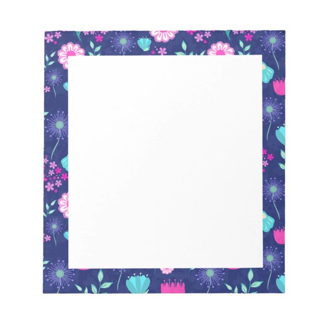 Niedlicher Blumenhintergrund Notizblock (Vorderseite)
