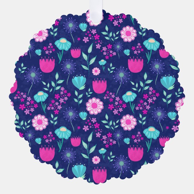 Niedlicher Blumenhintergrund Ornament Karte (Vorderseite)