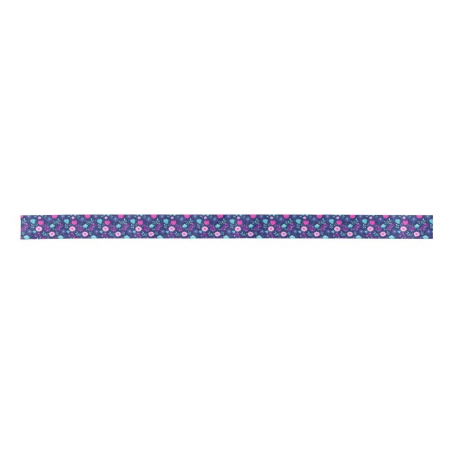 Niedlicher Blumenhintergrund Satinband (Vorderseite)