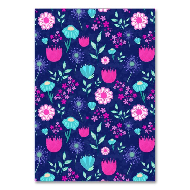 Niedlicher Blumenhintergrund Tischnummer (Vorderseite)