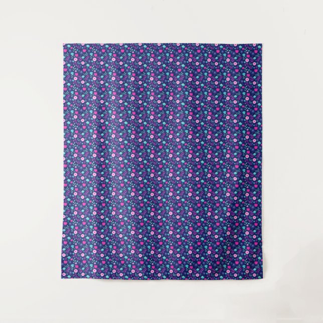 Niedlicher Blumenhintergrund Wandteppich (Vorderseite)