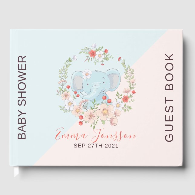 Niedlicher Blumenkranz Gästebuch (Vorderseite)